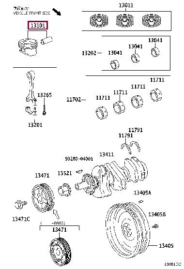 1310140050 Toyota Piston set
