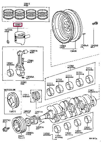 131015407002 Toyota Piston set