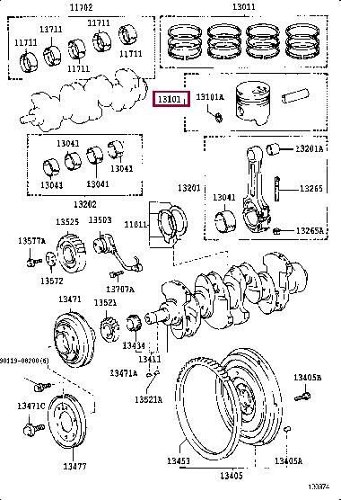 131015605001 Toyota Piston set