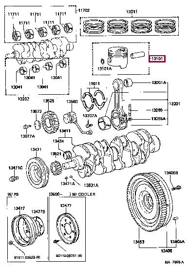 131015803002 Toyota Piston set