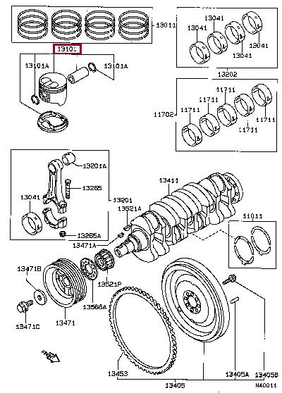 131016411001 Toyota Piston set