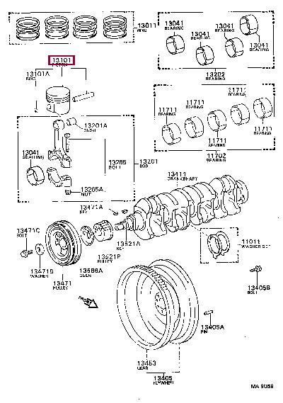 131016412102 Toyota Piston set
