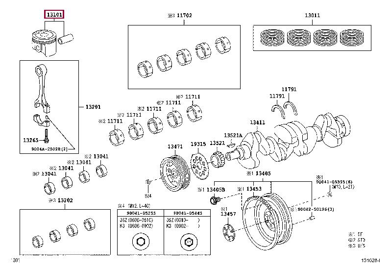13101BZ110 Toyota Piston set