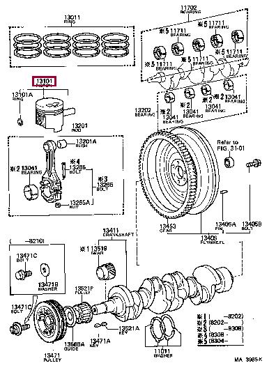 1310354040 Toyota Piston set