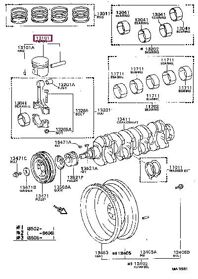 1310364070 Toyota Piston set