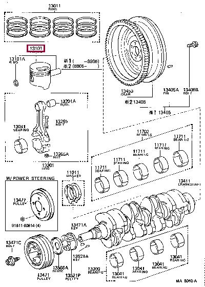 1310454030 Toyota Piston set