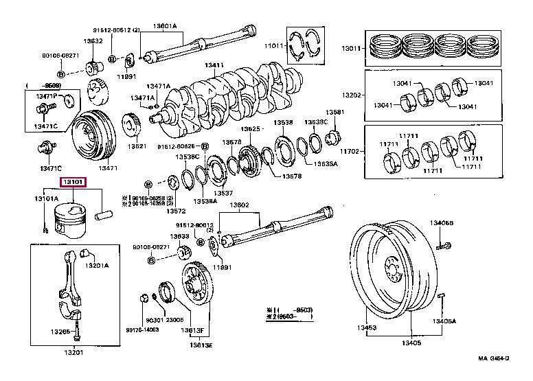 Piston Toyota Hiace: 1310467030 Toyota Piston set