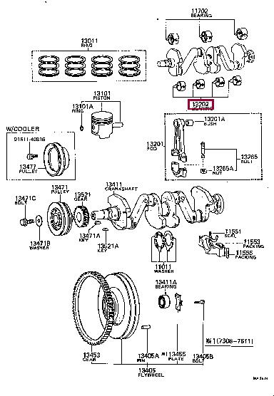 Engine bearing Toyota Corona: 1320231020 Toyota Big End Bearings