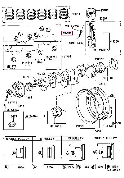 1320360011 Toyota Connecting rod bearing