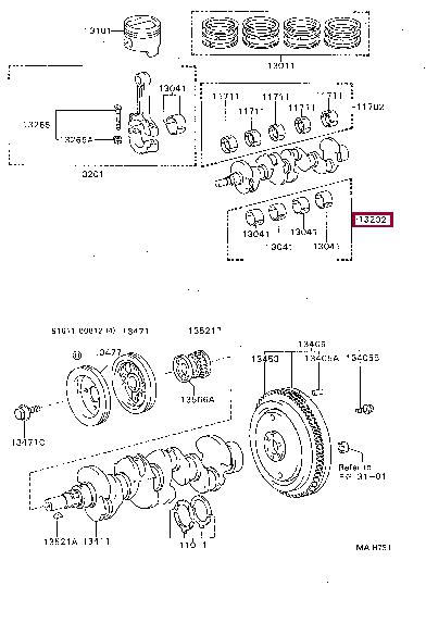 1320415011 Toyota Connecting rod bearing