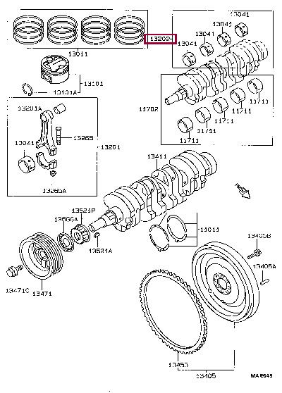 1320416110 Toyota Connecting rod bearing