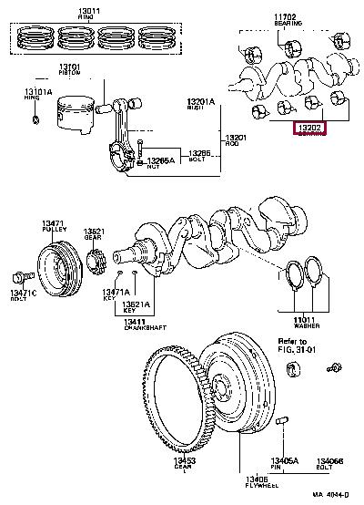 1320444040 Toyota Connecting rod bearing