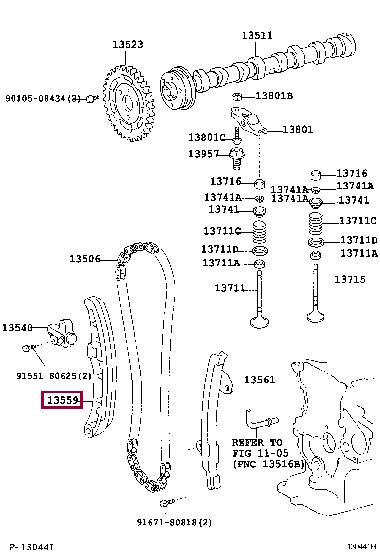 Toyota 13559-33010 Sliding rail 1355933010