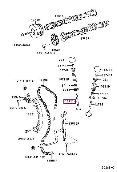 Toyota 13711-23040 Intake valve 1371123040