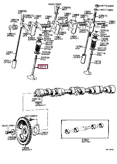 Toyota 13711-24010 Intake valve 1371124010