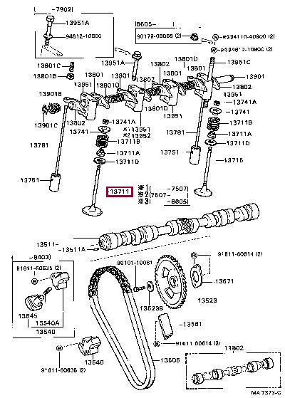 Toyota 13711-24011 Intake valve 1371124011