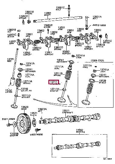 Intake valves Toyota: 1371131050 Toyota Intake valve