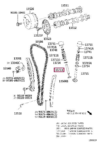 1371140040 Toyota Intake valve