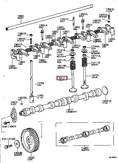 Toyota 13711-56010 Intake valve 1371156010