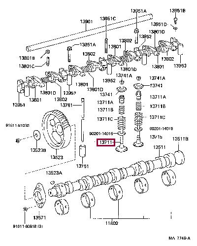 Toyota 13711-56030 Intake valve 1371156030