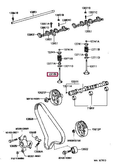 Toyota 13715-54020 Exhaust valve 1371554020