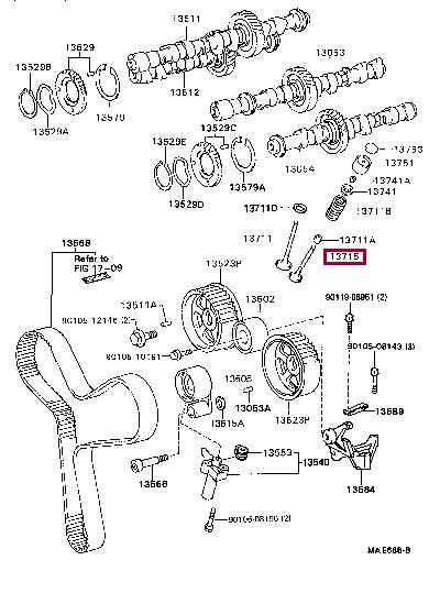 Toyota 13715-62040 Exhaust valve 1371562040