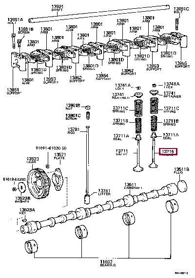 Toyota 13715-68010 Exhaust valve 1371568010