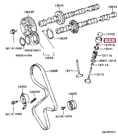 Toyota 13751-74010 Hydraulic Lifter 1375174010