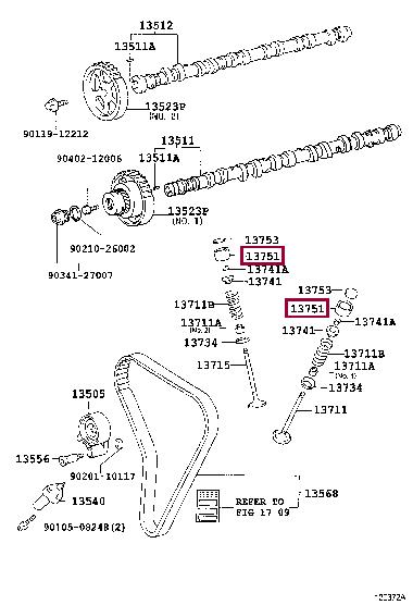 Toyota 13751-88410 Hydraulic Lifter 1375188410