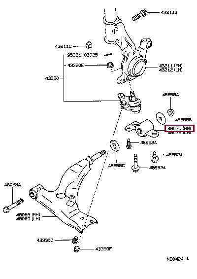 Toyota 48075-20010 Shackle 4807520010 4807520010 Toyota Shackle