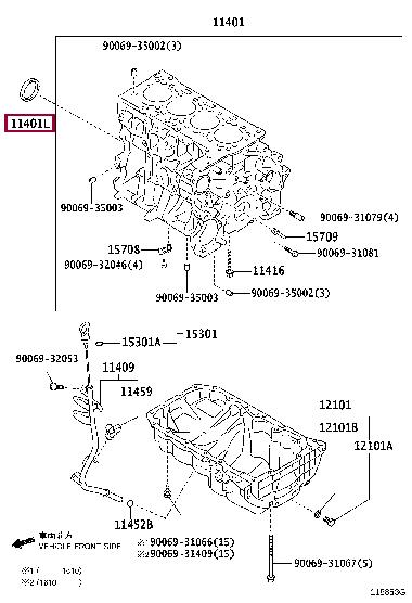 Toyota 90069-38023 Oil seal crankshaft front 9006938023