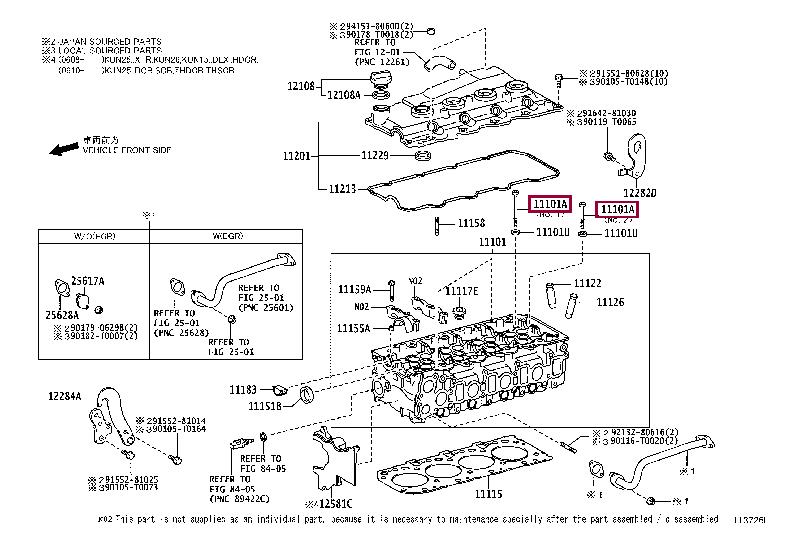 Toyota 90910-T2005 Cylinder head bolt (cylinder head) 90910T2005