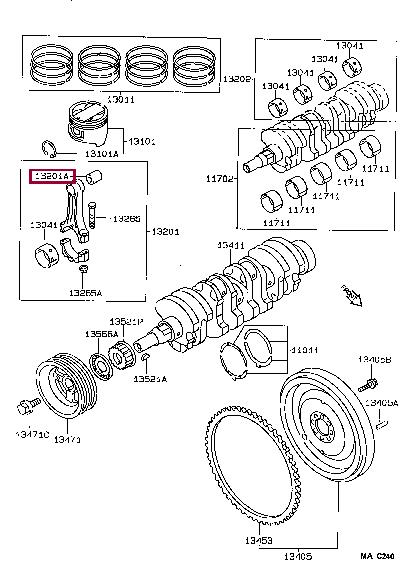 Engine bearing Toyota MR 2: 9099973111 Toyota PISTON PIN BUSHING