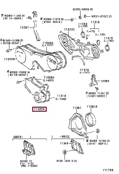 1130220040 Toyota Lid belt leaf