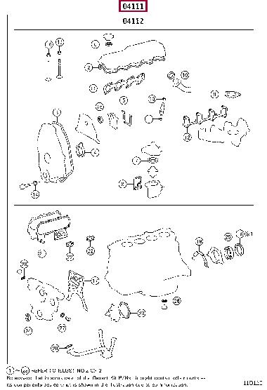 Complete engine gasket set Toyota Hilux: 0411105030 Toyota Full Gasket Set, engine