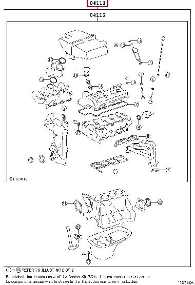 041110J100 Toyota Full Gasket Set, engine