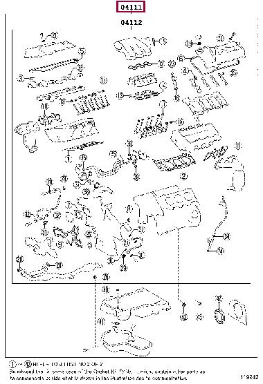 Toyota 041110P040 Full Gasket Set, engine 041110P040