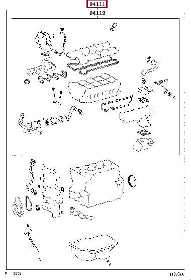 041110R131 Toyota Full Gasket Set, engine