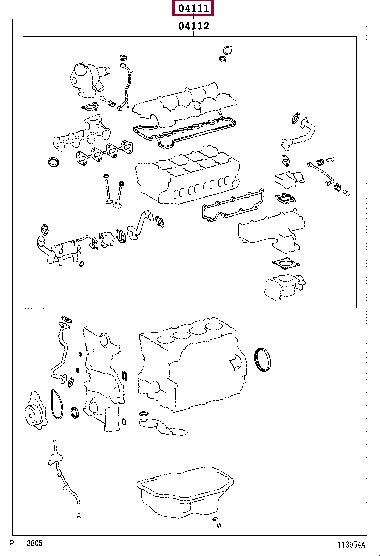 Toyota 04111-0R131 Full Gasket Set, engine 041110R131