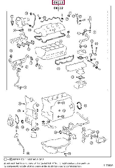 Toyota 04111-0R170 Full Gasket Set, engine 041110R170