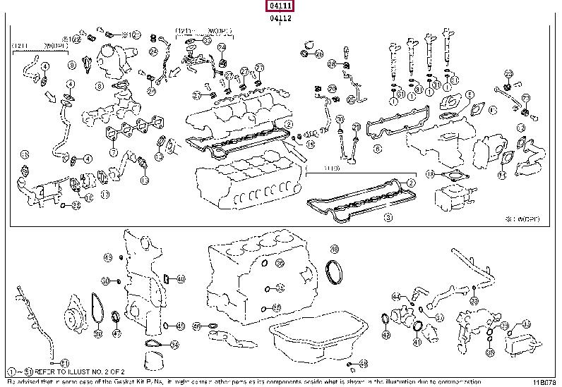 041110R181 Toyota Full Gasket Set, engine