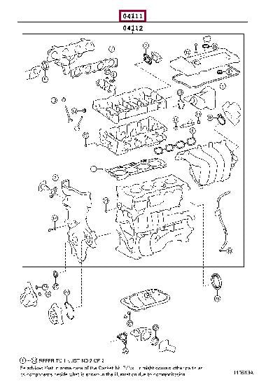 Toyota 04111-0T065 Full Gasket Set, engine 041110T065