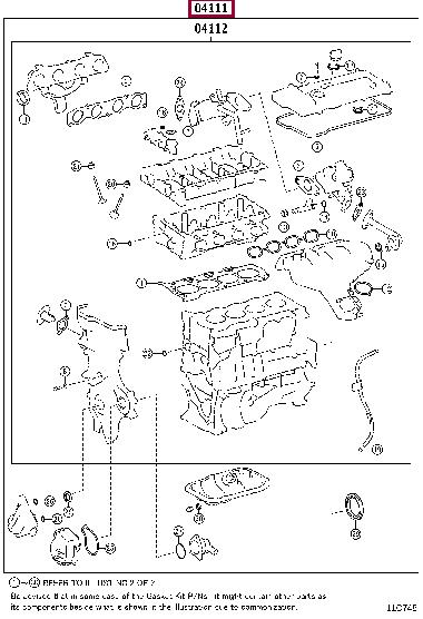Toyota 04111-0T162 Full Gasket Set, engine 041110T162