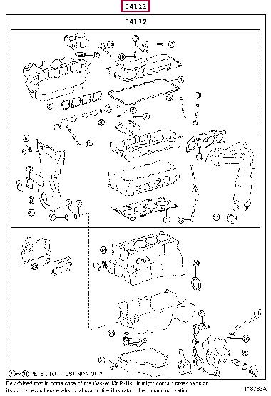 Toyota 04111-0V031 Full Gasket Set, engine 041110V031