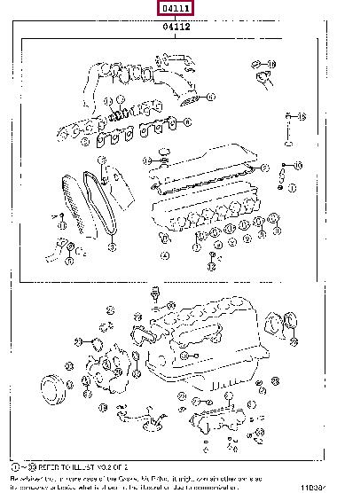 0411117350 Toyota Full Gasket Set, engine