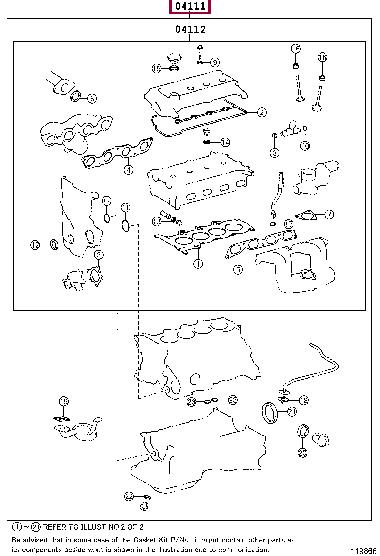 Toyota 04111-21202 Full Gasket Set, engine 0411121202