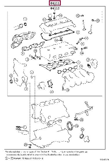 Toyota 04111-21231 Full Gasket Set, engine 0411121231