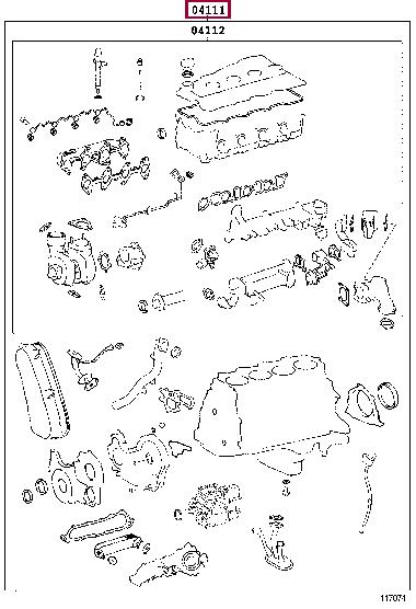 Toyota 04111-30832 Full Gasket Set, engine 0411130832