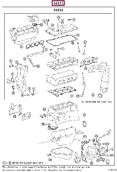 Toyota 0411136064 Full Gasket Set, engine 0411136064