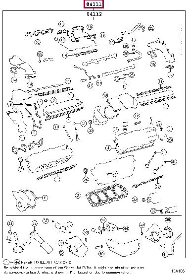 Toyota 04111-50100 Full Gasket Set, engine 0411150100